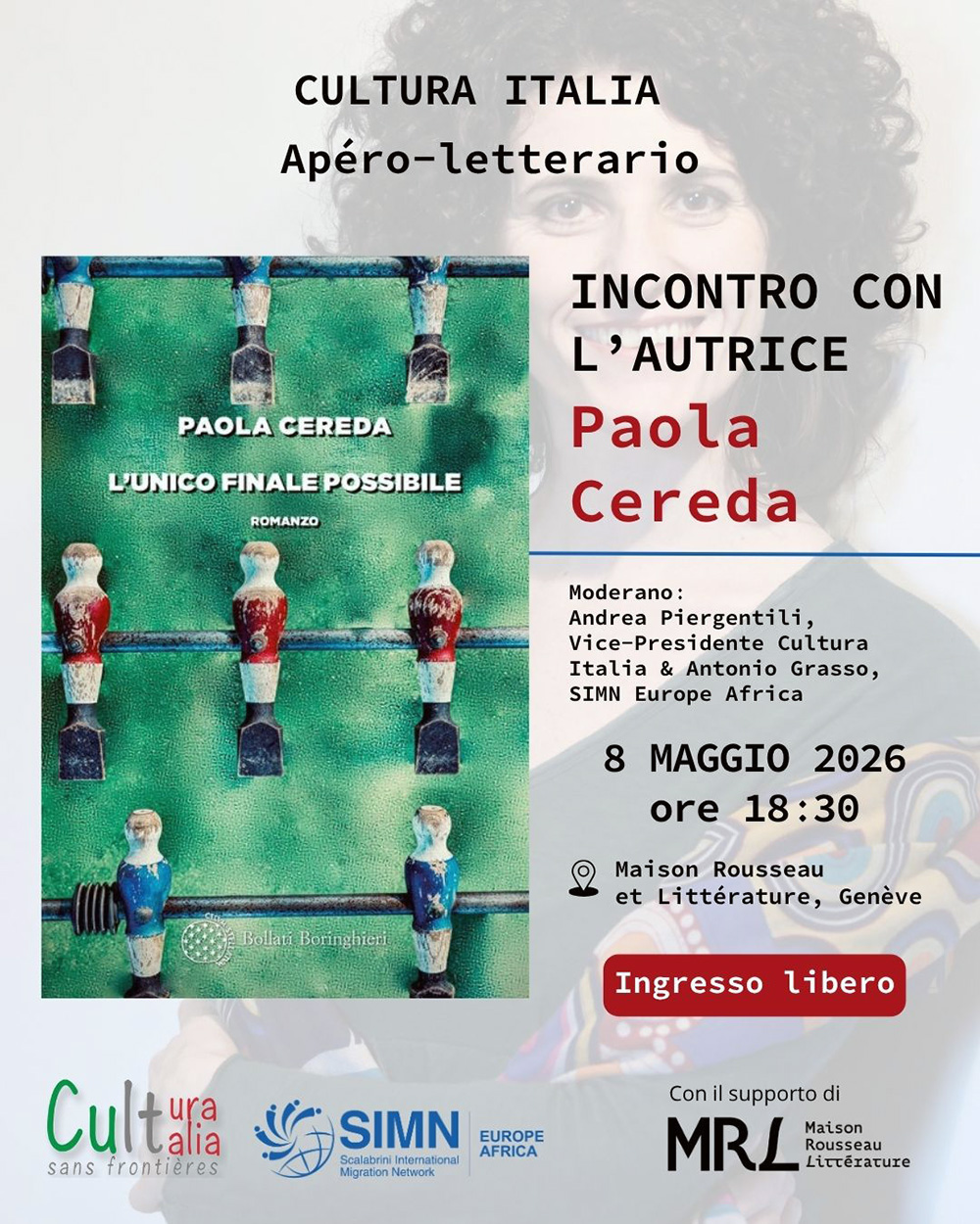 8 mag 2026 18:30 | L’UNICO FINALE POSSIBILE - INCONTRO CON L’AUTRICE PAOLA CEREDA